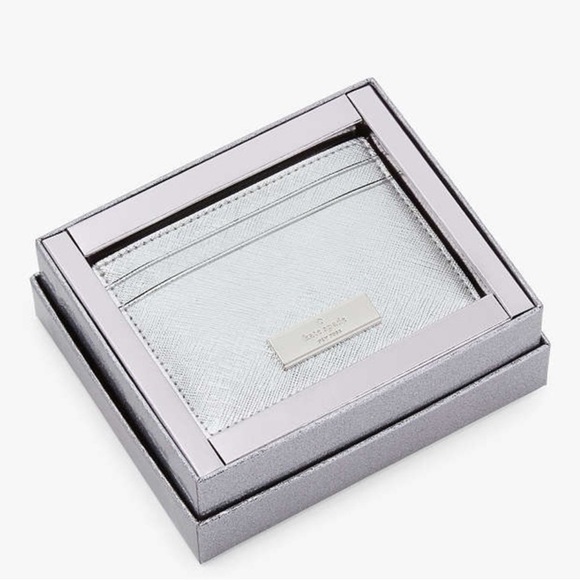 Kate Spade Kenzie Boxed Lunar Light Glitter Small Cardholder. NIB - Picture 1 of 5